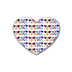 A Creative Colorful Background With Hearts Rubber Coaster (heart)  by Nexatart