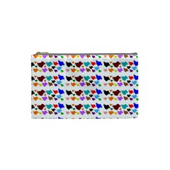 A Creative Colorful Background With Hearts Cosmetic Bag (small)  by Nexatart