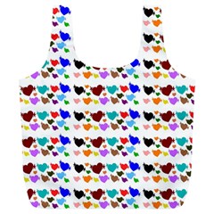 A Creative Colorful Background With Hearts Full Print Recycle Bags (l) 