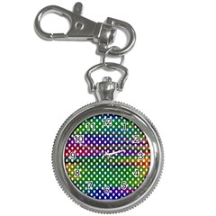 Digital Polka Dots Patterned Background Key Chain Watches by Nexatart