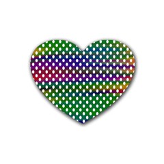 Digital Polka Dots Patterned Background Rubber Coaster (heart)  by Nexatart