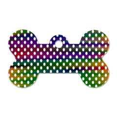 Digital Polka Dots Patterned Background Dog Tag Bone (one Side) by Nexatart