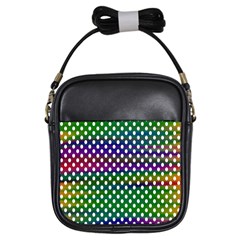 Digital Polka Dots Patterned Background Girls Sling Bags