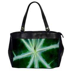 Green Leaf Macro Detail Office Handbags