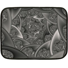 Fractal Black Ribbon Spirals Double Sided Fleece Blanket (mini) 