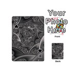 Fractal Black Ribbon Spirals Playing Cards 54 (Mini)  Front - SpadeK