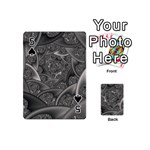 Fractal Black Ribbon Spirals Playing Cards 54 (Mini)  Front - Spade5