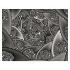 Fractal Black Ribbon Spirals Double Sided Flano Blanket (medium) 