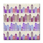 Houses City Pattern Face Towel Front