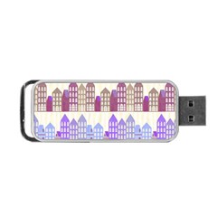 Houses City Pattern Portable Usb Flash (two Sides) by Nexatart
