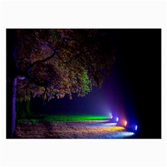 Illuminated Trees At Night Large Glasses Cloth by Nexatart