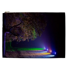 Illuminated Trees At Night Cosmetic Bag (xxl)  by Nexatart