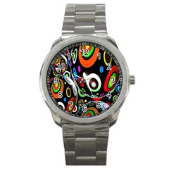 Background Balls Circles Sport Metal Watch by Nexatart