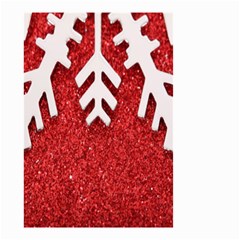 Macro Photo Of Snowflake On Red Glittery Paper Small Garden Flag (two Sides) by Nexatart