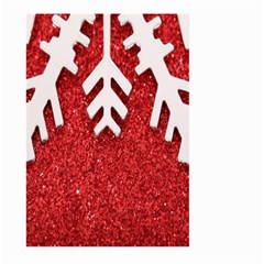 Macro Photo Of Snowflake On Red Glittery Paper Large Garden Flag (two Sides) by Nexatart