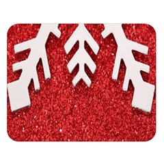 Macro Photo Of Snowflake On Red Glittery Paper Double Sided Flano Blanket (large)  by Nexatart