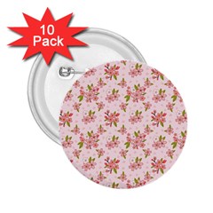 Beautiful Hand Drawn Flowers Pattern 2 25  Buttons (10 Pack)  by TastefulDesigns