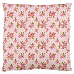 Beautiful Hand Drawn Flowers Pattern Large Flano Cushion Case (one Side) by TastefulDesigns