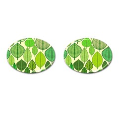 Leaves Pattern Design Cufflinks (oval) by TastefulDesigns