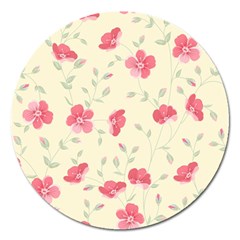 Seamless Flower Pattern Magnet 5  (round) by TastefulDesigns