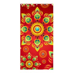 Red And Orange Floral Geometric Pattern Shower Curtain 36  X 72  (stall)  by LovelyDesigns4U