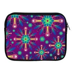 Purple And Green Floral Geometric Pattern Apple Ipad 2/3/4 Zipper Cases