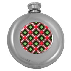 Gem Texture A Completely Seamless Tile Able Background Design Round Hip Flask (5 Oz) by Nexatart