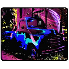 Abstract Artwork Of A Old Truck Double Sided Fleece Blanket (medium) 