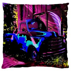 Abstract Artwork Of A Old Truck Large Flano Cushion Case (one Side) by Nexatart