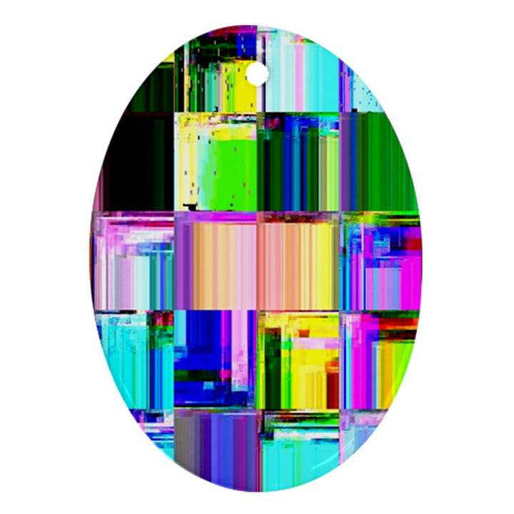 Glitch Art Abstract Ornament (Oval)