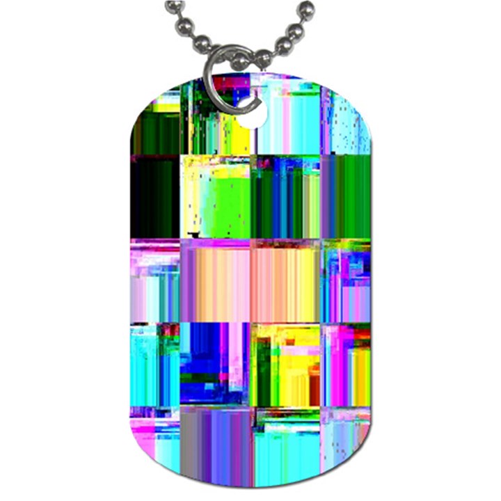 Glitch Art Abstract Dog Tag (One Side)