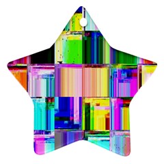 Glitch Art Abstract Star Ornament (two Sides) by Nexatart