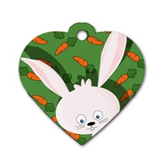 Easter Bunny  Dog Tag Heart (two Sides) by Valentinaart