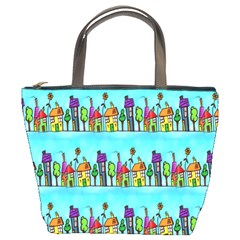 Colourful Street A Completely Seamless Tile Able Design Bucket Bags by Nexatart