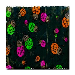 Cartoon Grunge Beetle Wallpaper Background Tile Coasters by Nexatart