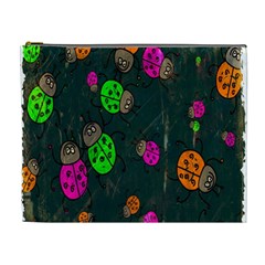 Cartoon Grunge Beetle Wallpaper Background Cosmetic Bag (xl)