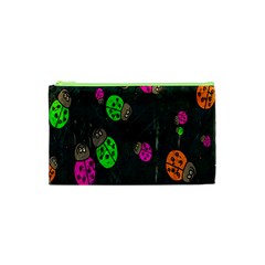 Cartoon Grunge Beetle Wallpaper Background Cosmetic Bag (xs) by Nexatart