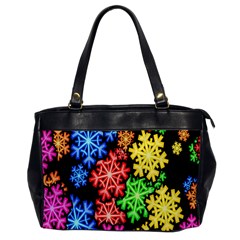 Colourful Snowflake Wallpaper Pattern Office Handbags by Nexatart