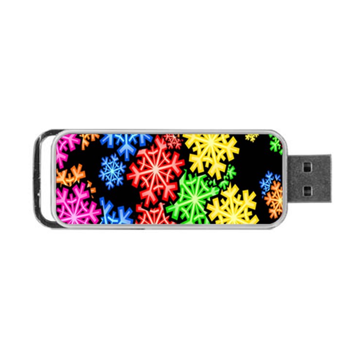 Colourful Snowflake Wallpaper Pattern Portable USB Flash (One Side)