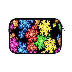 Colourful Snowflake Wallpaper Pattern Apple Ipad Mini Zipper Cases by Nexatart