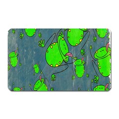 Cartoon Grunge Frog Wallpaper Background Magnet (rectangular)