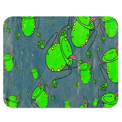 Cartoon Grunge Frog Wallpaper Background Double Sided Flano Blanket (medium) 