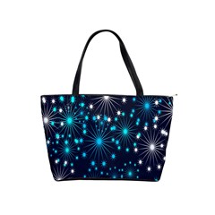 Digitally Created Snowflake Pattern Background Shoulder Handbags by Nexatart