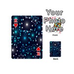 Digitally Created Snowflake Pattern Background Playing Cards 54 (Mini)  Front - HeartK