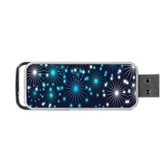 Digitally Created Snowflake Pattern Background Portable Usb Flash (two Sides) by Nexatart