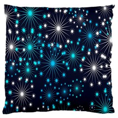 Digitally Created Snowflake Pattern Background Large Flano Cushion Case (two Sides) by Nexatart