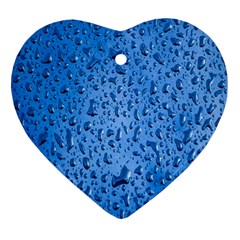 Water Drops On Car Heart Ornament (two Sides) by Nexatart