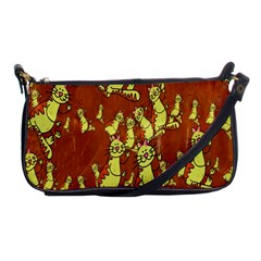 Cartoon Grunge Cat Wallpaper Background Shoulder Clutch Bags by Nexatart