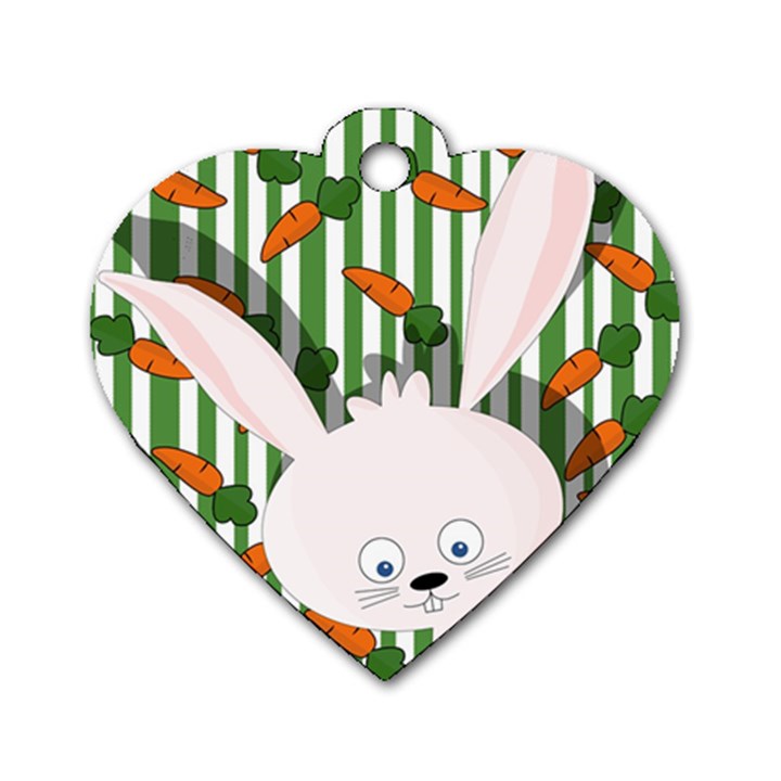 Easter bunny  Dog Tag Heart (One Side)