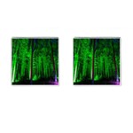 Spooky Forest With Illuminated Trees Cufflinks (Square) Front(Pair)